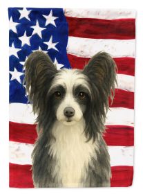 Black and White Powderpuff Chinese Crested American Flag Garden Flag Mailbox Flag Decorative Yard Flag Banner Outside Patio Artwork Yard Flower B