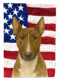 Brindle and White Bull Terrier American Flag Garden Flag Mailbox Flag Decorative Yard Flag Banner Outside Patio Artwork Yard Flower Beds, Garden