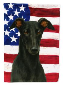 Black Greyhound American Flag Garden Flag Mailbox Flag Decorative Yard Flag Banner Outside Patio Artwork Yard Flower Beds, Garden Size, Multicolo