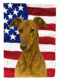 Brindle Greyhound American Flag Garden Flag Mailbox Flag Decorative Yard Flag Banner Outside Patio Artwork Yard Flower Beds, Garden Size, Multico