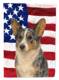 Blue Merle Cardigan Welsh Corgi American Flag Garden Flag Mailbox Flag Decorative Yard Flag Banner Outside Patio Artwork Yard Flower Beds, Garden