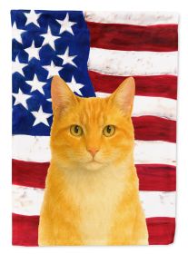 Orange and White Cat American Garden Flag Mailbox Flag Decorative Yard Flag Banner Outside Patio Artwork Yard Flower Beds, Garden Size, Multicolo