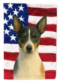 Black and White Rat Terrier American Flag Garden Flag Mailbox Flag Decorative Yard Flag Banner Outside Patio Artwork Yard Flower Beds, Garden Siz