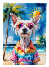 Chinese Crested Summer Beach Time Garden Flag Mailbox Flag Decorative Yard Flag Banner Outside Patio Artwork Yard Flower Beds, Garden Size, Multi
