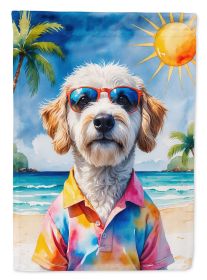 Labradoodle Summer Beach Time Garden Flag Mailbox Flag Decorative Yard Flag Banner Outside Patio Artwork Yard Flower Beds, Garden Size, Multicolo