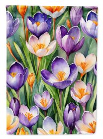 Crocus Flowers Garden Flag Mailbox Flag Decorative Yard Flag Banner Outside Patio Artwork Yard Flower Beds, Garden Size, Multicolor