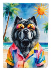 Black Chow Chow Summer Beach Time Garden Flag Mailbox Flag Decorative Yard Flag Banner Outside Patio Artwork Yard Flower Beds, Garden Size, Multi